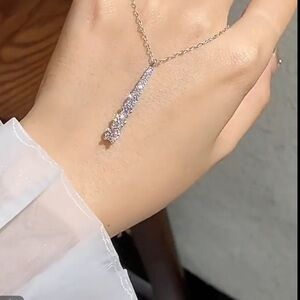 New Moissanite Diamond Necklace, GRA Certified tcw 1.6 carats, .925